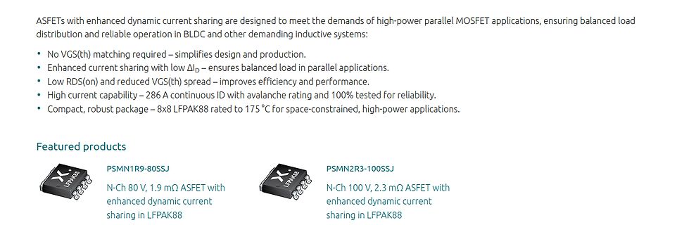 Produktbeschreibung von ASFETs für parallele MOSFET-Anwendungen