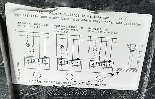 Anschlussdiagramm für Netzanschluss