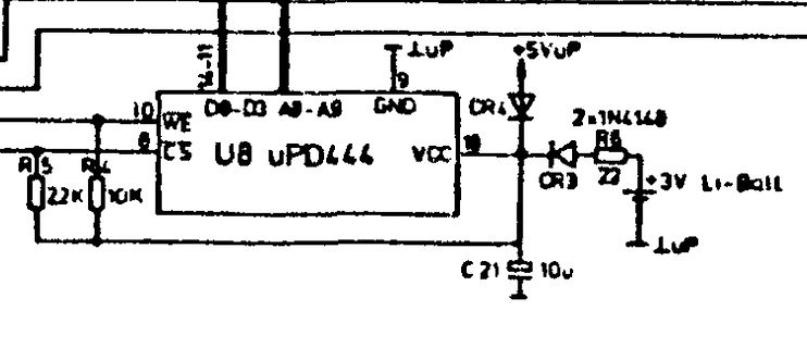 Ausschnitt eines Schaltplans mit UPD446 IC