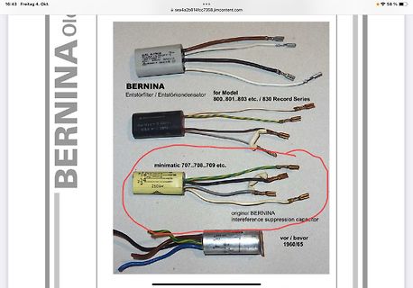 Verschiedene Bernina Entstörkondensatoren