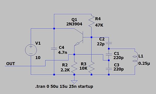 Schaltplan eines Transistor-Oszillators