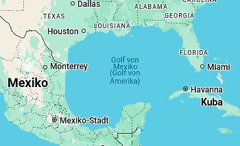Landkarte der Golf von Mexiko Region
