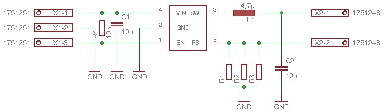 Schaltplan eines DC-DC-Wandlers