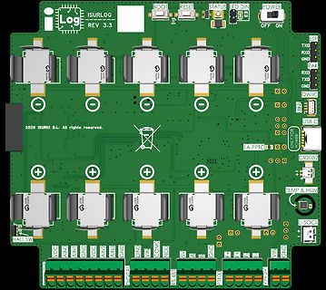 PCB-Layout einer ISURLOG Rev 3.3 Leiterplatte