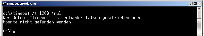 Windows Eingabeaufforderung Fehlermeldung timeout Befehl