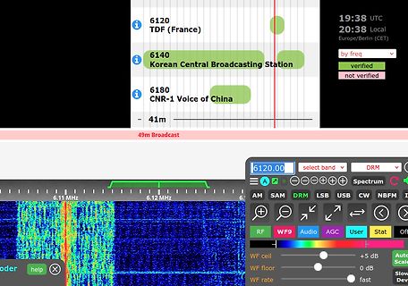 Software-Anzeige eines Kurzwellenempfängers mit Spektrum
