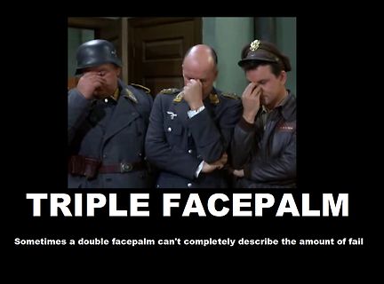 Meme mit drei Männern beim Facepalm