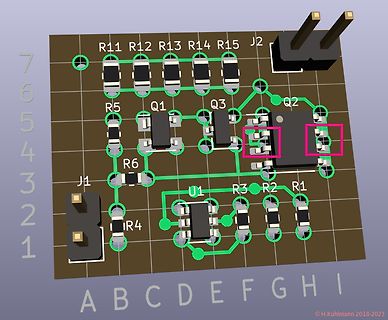 CAD-Ansicht eines Leiterplatten-Layouts