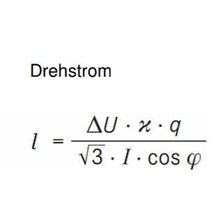 Mathematische Formel für Drehstrom