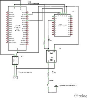 Schaltplan mit ESP32 und Sensor-Anbindung