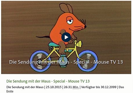 Cartoon Maus auf Fahrrad