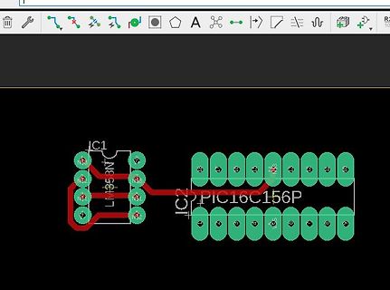 PCB-Layout eines PIC16C156P Mikrocontrollers