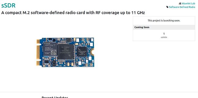 Webseite einer sSDR M.2 Software Defined Radio Karte
