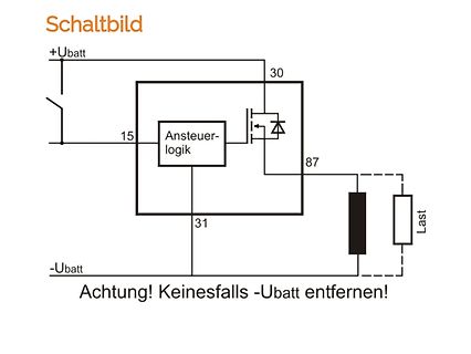 Schaltplan eines Relais oder MOSFET-Schalters