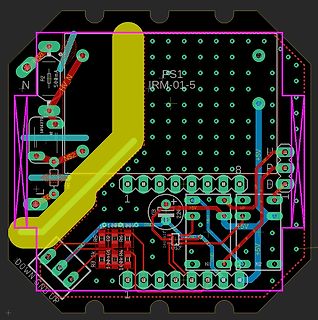 CAD-Ansicht eines Leiterplatten-Layouts