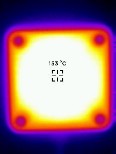 Wärmebild eines Bauteils mit 153 °C