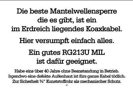 Text über Mantelwellensperre mittels Koaxkabel