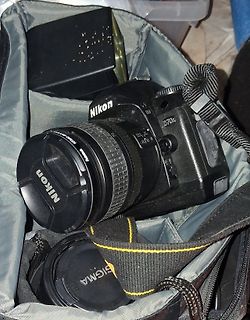 Nikon D70s Kamera in einer Tasche