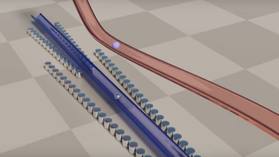 3D-Animation von Teilchen in Kanälen