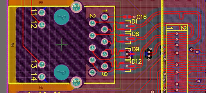 Ausschnitt eines PCB-Layouts