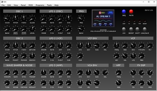 Benutzeroberfläche eines Software-Synthesizers