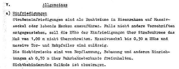 Textauszug über Straßeneinfriedungen