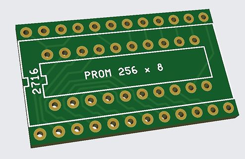 3D-Modell einer PROM 256 x 8 Leiterplatte
