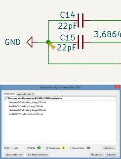 ERC Fehlermeldung in EDA-Software