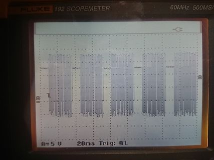 Abfotografierter Fluke 192 Scopemeter Bildschirm
