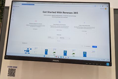 Foto eines Computerbildschirms mit Renesas 365 Webseite