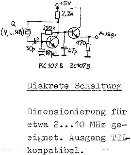 Schaltplan einer diskreten Schaltung für 2-10 MHz