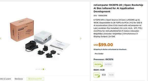 Produktseite reComputer RK3576 AI Box