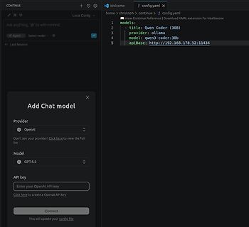 Konfiguration einer Chat-Modell-Erweiterung in einer IDE