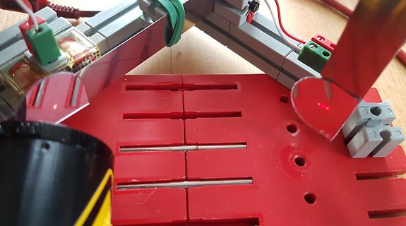 Nahaufnahme eines mechanischen oder elektronischen Aufbaus