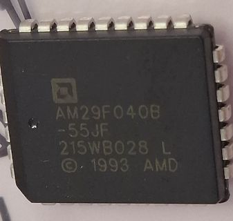 Nahaufnahme eines AM29F040B Flash-Speicherchips