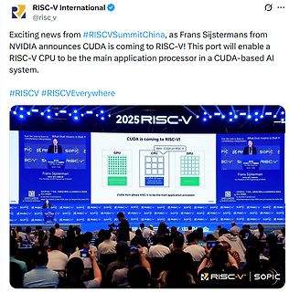 Twitter Post über CUDA Unterstützung für RISC-V