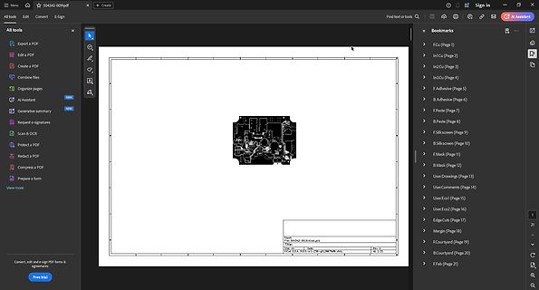 CAD-Ansicht eines PCB-Layouts mit Lesezeichen