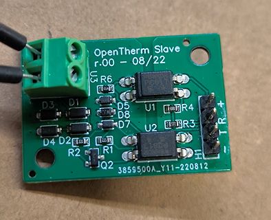 OpenTherm Slave Leiterplatte mit Bauteilen