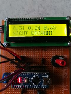 Arduino Nano mit LCD-Display auf Lochrasterplatine