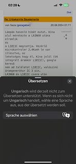 Screenshot eines Forenbeitrags mit Übersetzungsfunktion