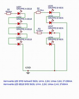 Schaltplan einer LED-Schaltung