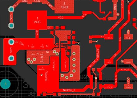 Ausschnitt eines Leiterplatten-Layouts