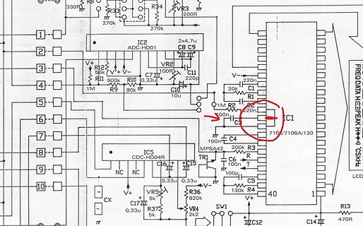 Schaltplan mit IC1 7105/7106A/130