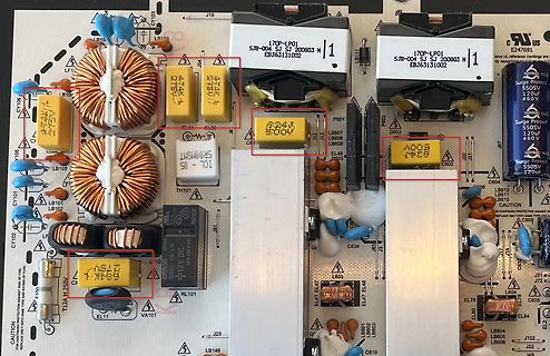 Nahaufnahme einer Leiterplatte mit elektronischen Bauteilen