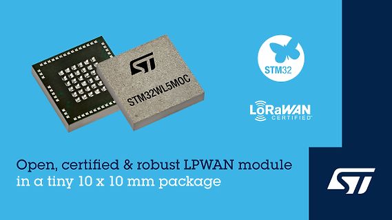 ST STM32WL5M0C LPWAN Modul Werbegrafik