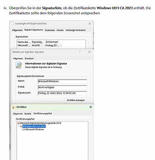 Windows Zertifikatskette Details