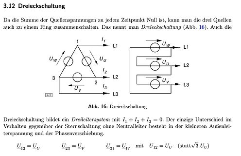 Erklärung der Dreieckschaltung mit Schaltplan
