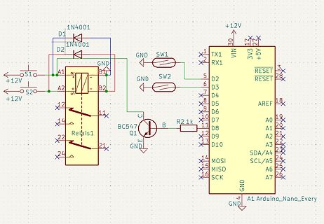 Schaltplan mit Arduino Nano und Relais