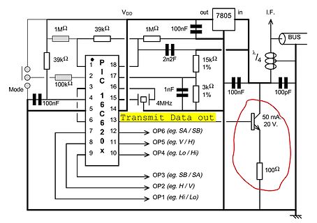 Schaltplan mit PIC-Mikrocontroller und Spannungsregler