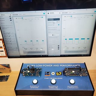Messaufbau und Software-Anzeige von nRF52-Leistungsvergleich